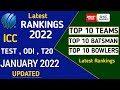 ICC Announced Latest Ranking 2022 Today | Latest Icc Test , Odi & T20 ranking today |Cricket With Mz