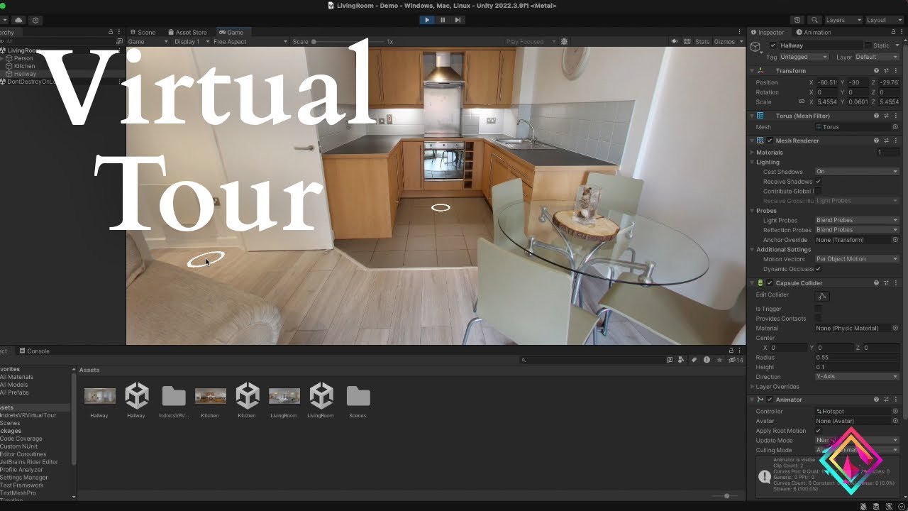 Free IndretsVR Virtual Tour Package for Unity - 360º Demo - YouTube