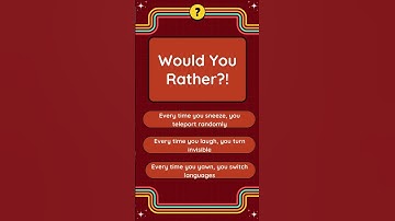 Would You Rather? 🤪 Fun, Crazy & Hilarious Choices Game | Interactive Quiz Shorts