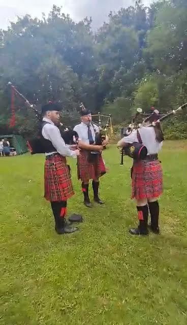 Playing King George the fifth Army with two other bagpipers ￼@Bagpipecoasters9233