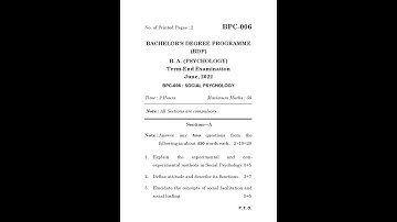 BPC - 006  June 2022 Question Paper