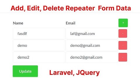 How to store, edit , delete Repeater/Multiple Data into Database using PHP(Laravel) all in one |