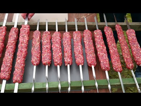 ЛЮЛЯ КЕБАБ на мангале. ШАШЛЫК по Узбекски ENG SUB