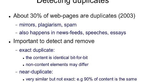 LSH.1 Exact duplicates and near-duplicates