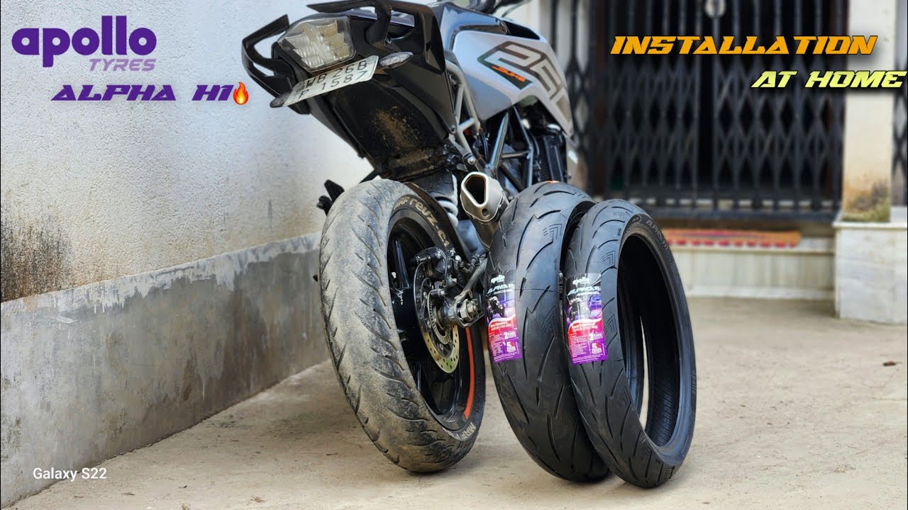 Apollo Alpha 150/60 ZR17 Installation in Duke 250 at Home🏠 