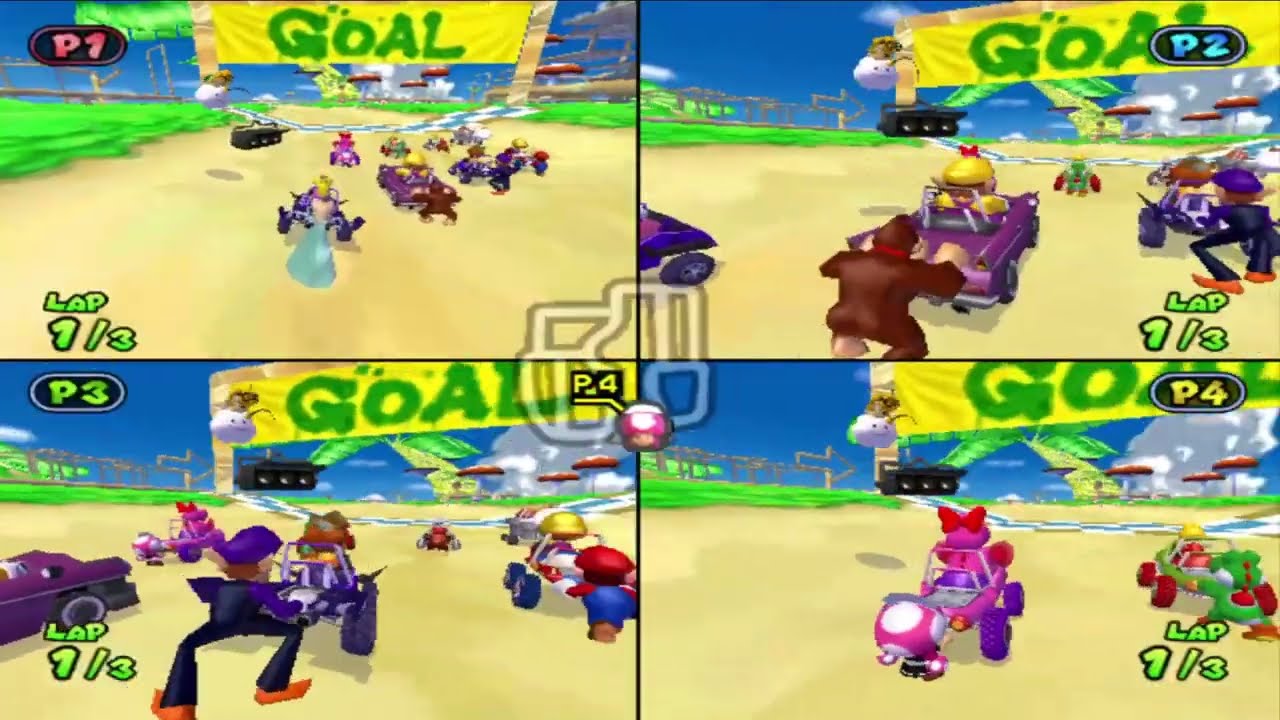 Mario Kart Double Dash Custom Tracks 4 Players Peach Vs Rosalina Vs Dark Bowser Vs Toadette Versus