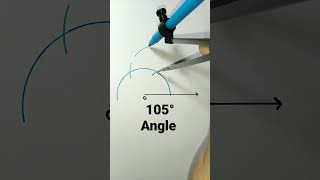 how to construct 105 degree angle using compass | 105° angle