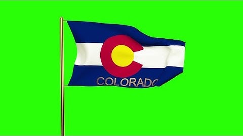 Colorado Flag With Title Waving In The Wind. Looping Sun Rises Style. Animation Stock Animation
