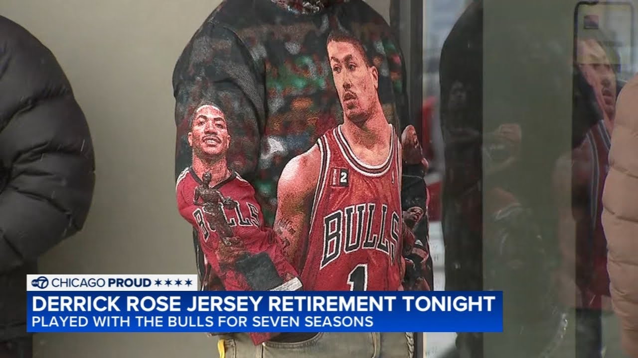 Chicago Bulls retiring Derrick Rose's jersey Saturday night, fans line up outside United Center