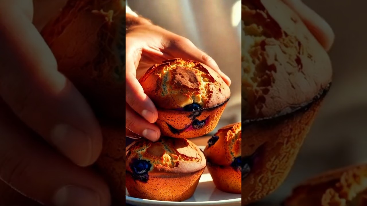 Muffins Saludables de Banana y Arándanos 🍌🫐 