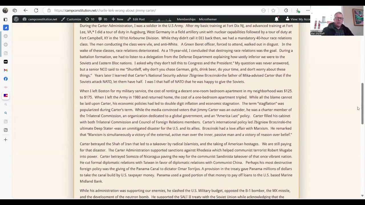 Charlie Kirk is Wrong About Jimmy Carter