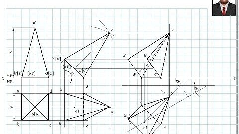 Example 16 on Projection of Solids Manual Drawing
