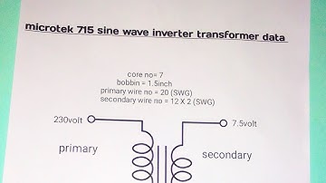 Microtek 715 Sine wave inverter transformer data