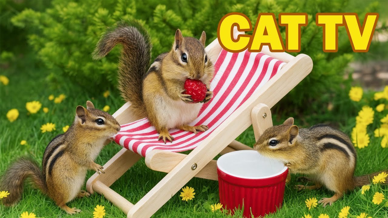 Cat Entertainment TV 😺 Birds & Squirrel in Peaceful Nature | Relaxing Pet Video