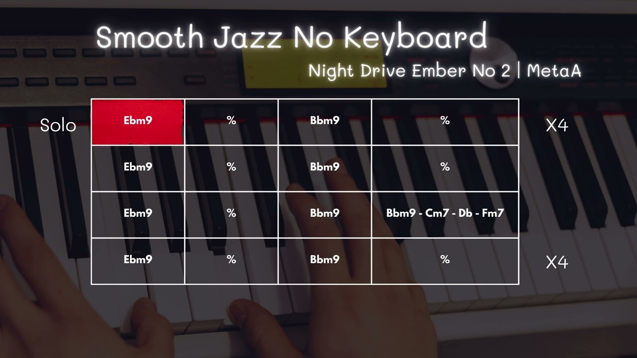 Night Drive Ember No. 2 Backing Track (NoKey) | Smooth Jazz for Practice Keyboard– MetaA Music Lab