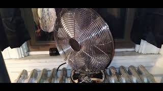 12" simple deluxe oscillating table fan in chrome finish