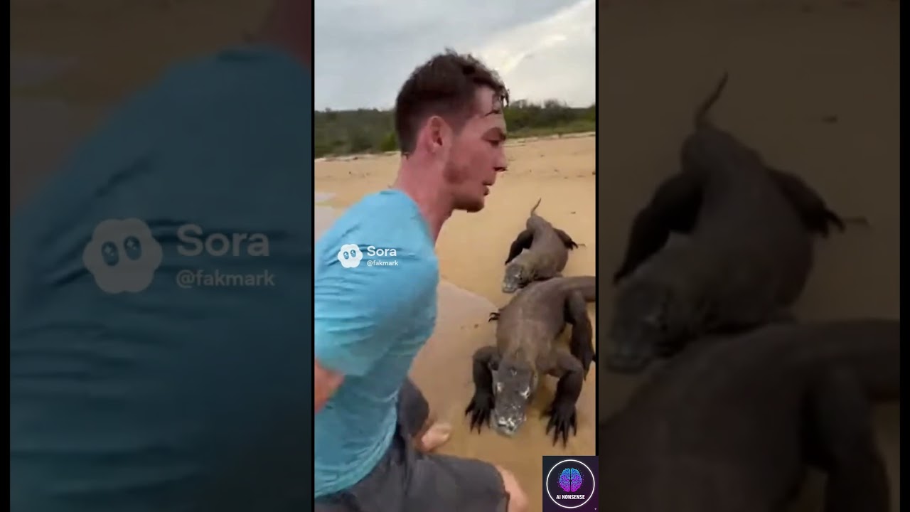 Surrounded  by Komodo Dragons 