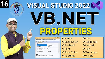 L16 - VB.Net Controls Common Properties | Vb.net Tutorial in Hindi | Vb.net Common Properties