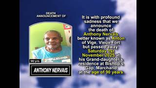 Anthony Nervais ~ Short Obituary