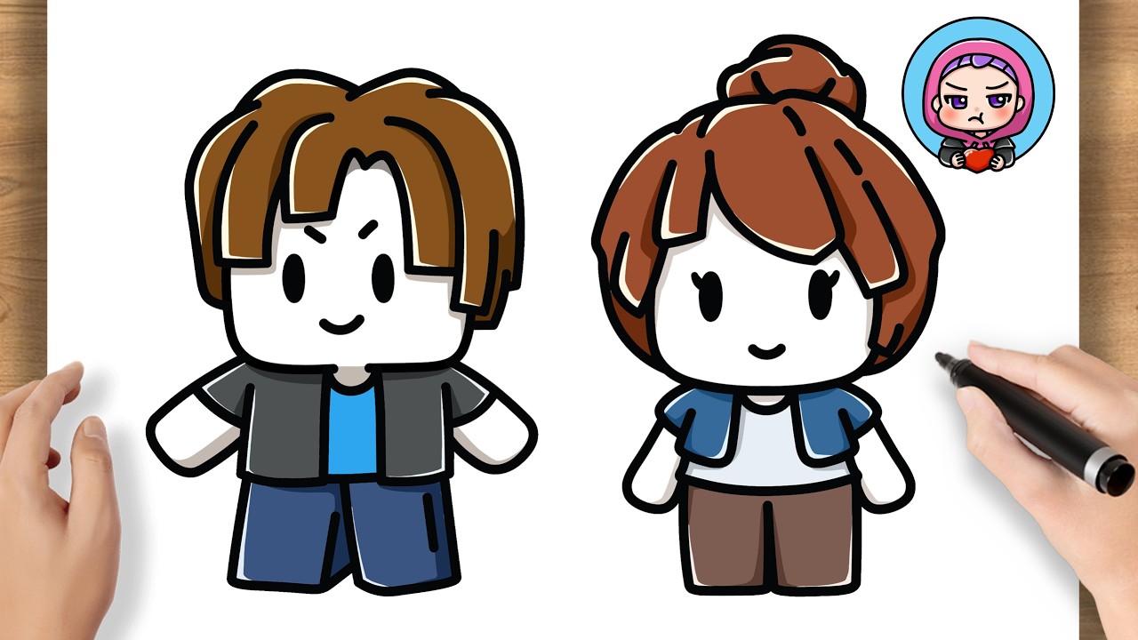 Как нарисовать мальчика и девочку с волосами цвета бекона в Roblox | 99 ночей в лесу