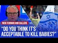 Nick Ferrari shows caller the red card after he refuses to acknowledge massacres in Israel | LBC