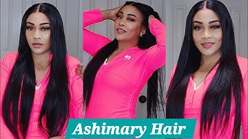 💯BUSS DOWN💥 MIDDLE PART STRAIGHT BEAUTY. 10.6 HD Lace Closure Glueless Wig. ft Ashimary Hair!!