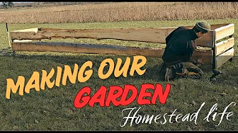 Making Raised Beds and Planting Fruit Trees for Our Garden