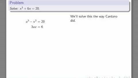 Solving Cubic Equations using Cardano