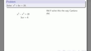 Solving Cubic Equations using Cardano's Rule