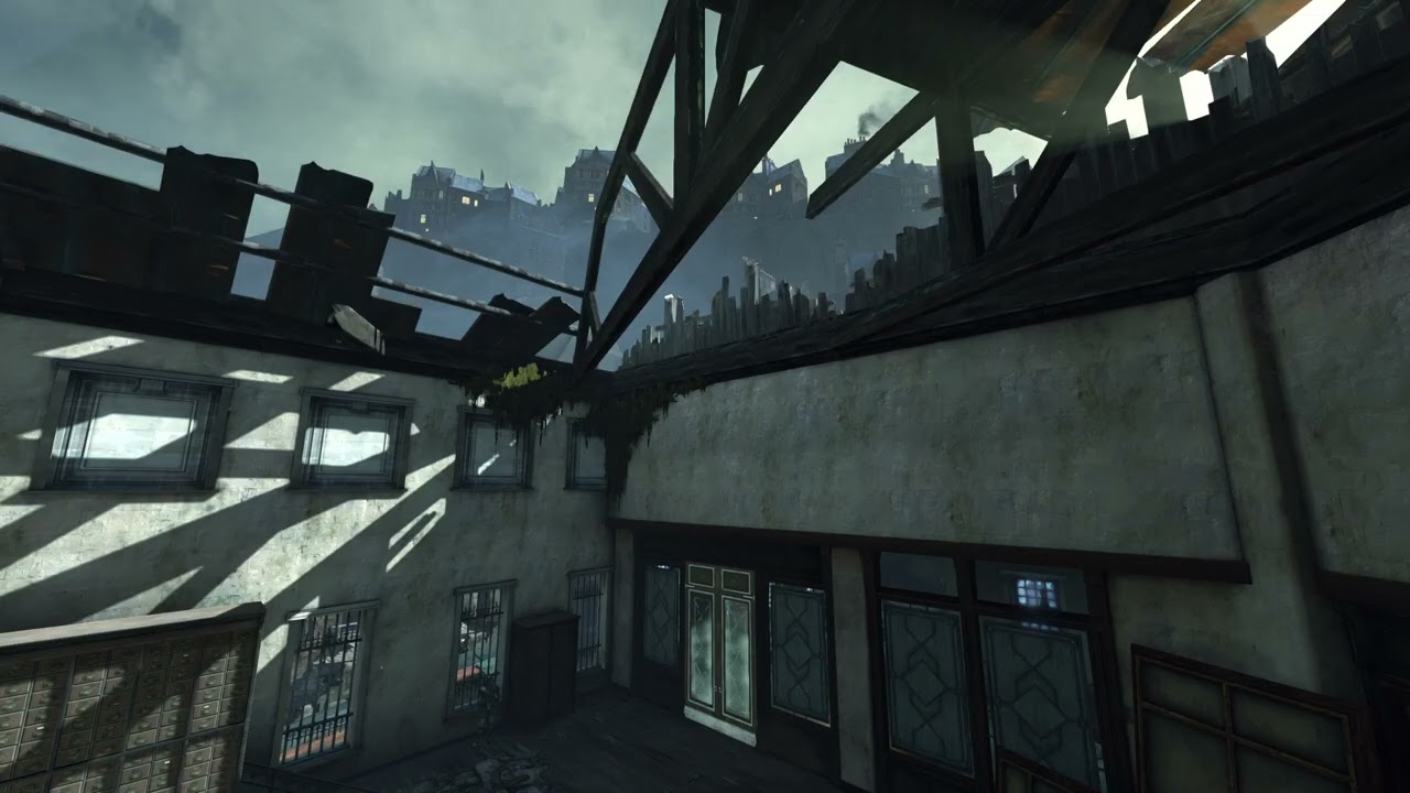 Soft Distant Bell & Morning Wind Ambience | Overlooking Flooded District | White Noise | Dishonored