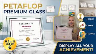 PETAFLOP Picture Frames 8.5 x 11 Glass Certificate Frame Set of 6