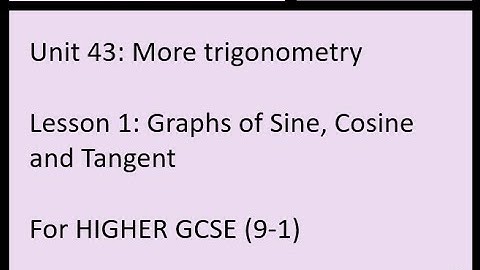Unit 43 - Introduction to trig graphs and solving trig equations