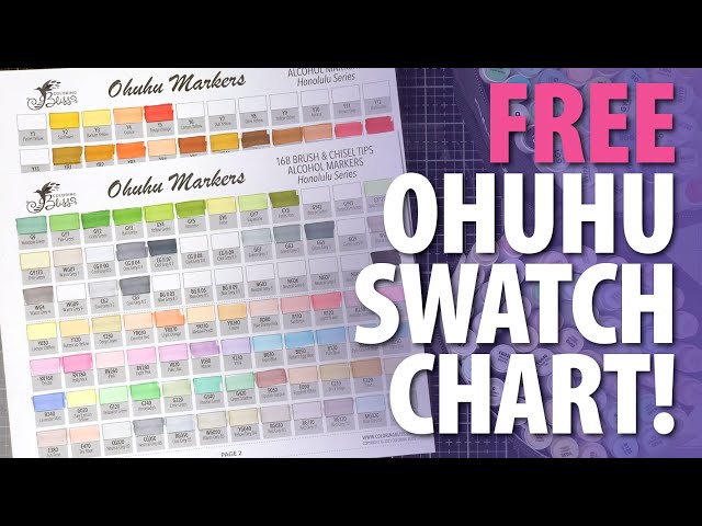 Ohuhu Honolulu 48 Colors Pastel Markers Swatch Template DIY Single