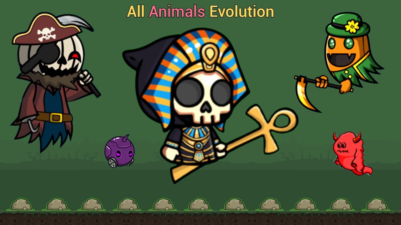 All Animals Evolution And The Pharaoh Reaper Pirate Pumpkin Ghost (EvoWorld.io)