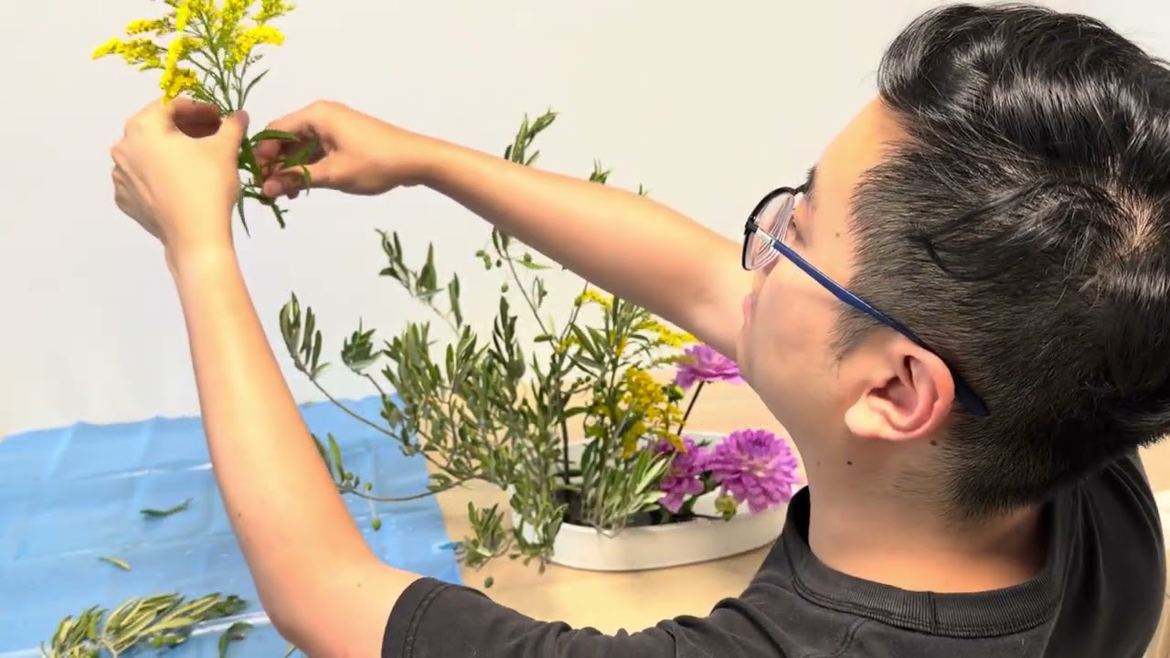 Relaxing Ikebana with Music 🌿 Colour Scheme Moribana | Ohara School of Ikebana いけばな 小原流