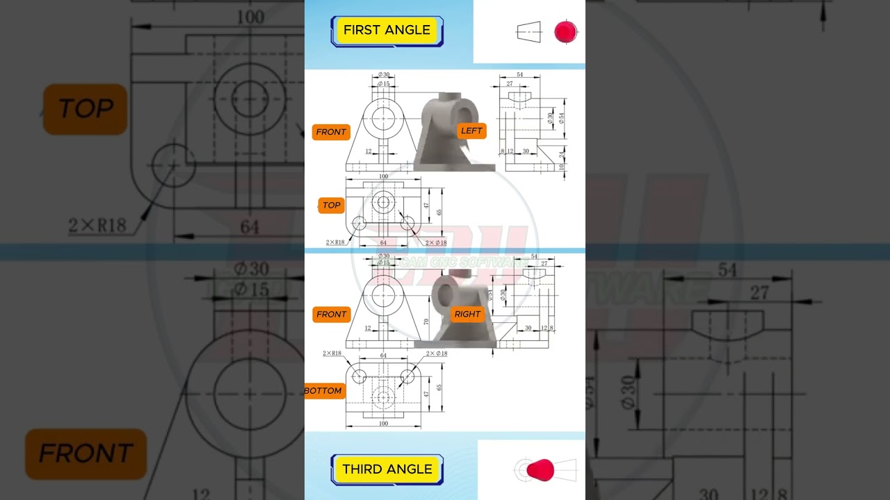 “Confused between First Angle and Third Angle Projection? 🤔”