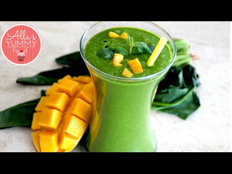 healthy-breakfast:-day-4:-mango,-banana-&-spinach-smoothie---losing-weight