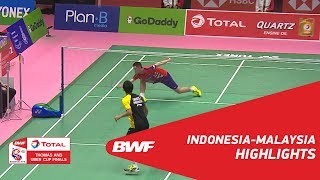 TOTAL BWF Thomas & Uber Cup Finals 2018 | Indonesia vs Malaysia QF | Highlights | BWF 2018