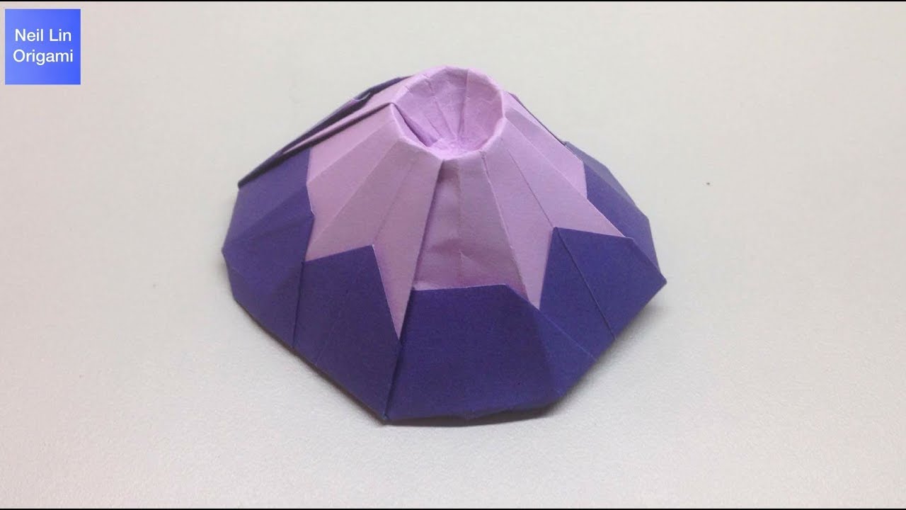 富士山折纸教学 - 如何用一张纸制作一座3D立体的富士山