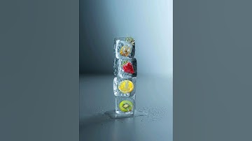 Insert fruit into ice cube in photoshop #photoshop #infographie #designdev #short #fruit #ice #cube