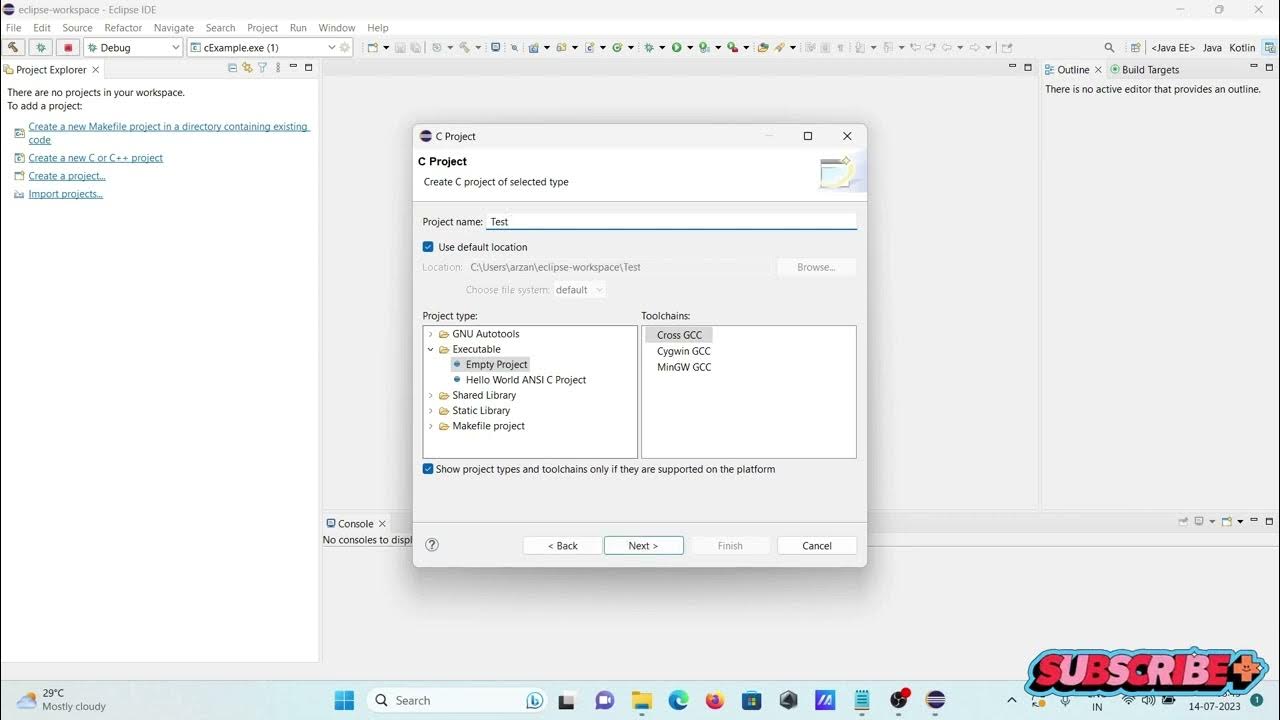 How to run c in eclipse ide youtube