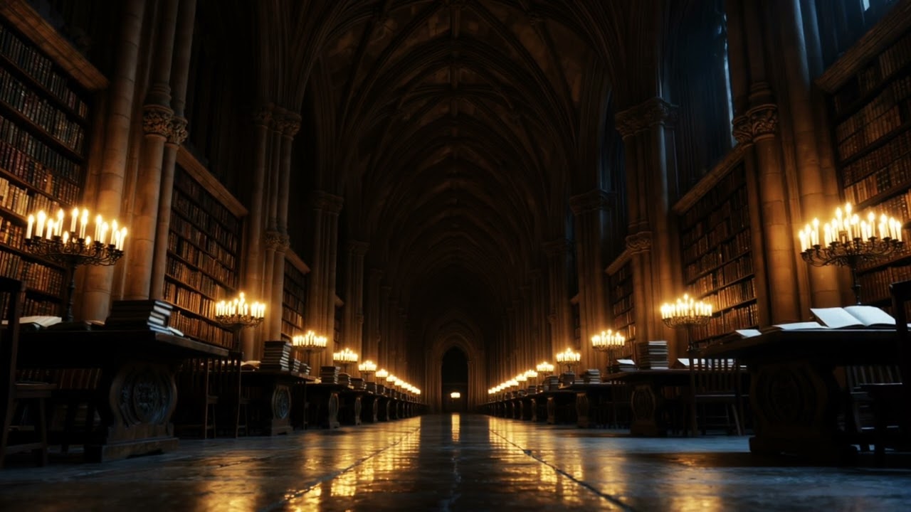 Medieval Library Ambience ASMR | Study Ambience
