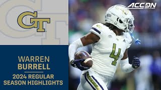 Warren Burrell 2024 Regular Season Highlights | Georgia Tech DB