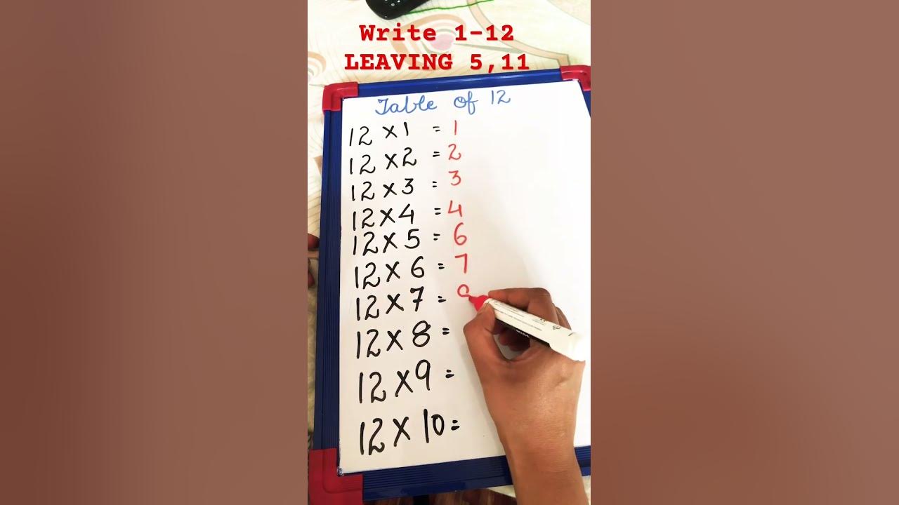 Table of 12 justforfun maths shorts mathsscam table icandoboth 
