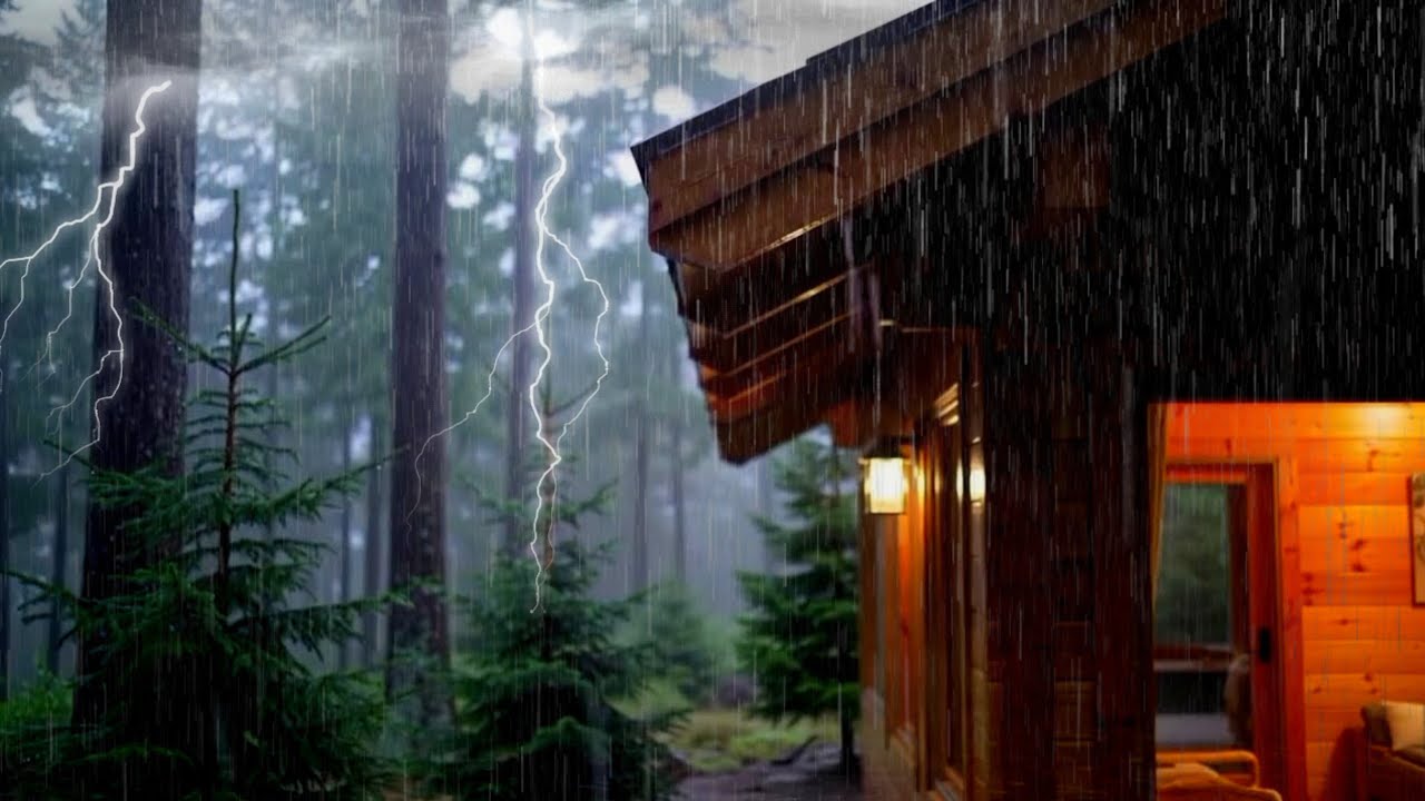 Cozy Wooden Cabin 🌲 Gentle Rain Ambience for Deep Sleep & Relaxation ...