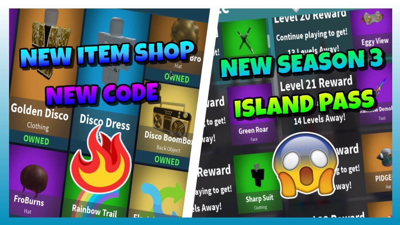 New Season 3 Island Pass Update New Item Shop New 5k Bucks Code Roblox Island Royale Youtube - 5k bux code no new items roblox island royale