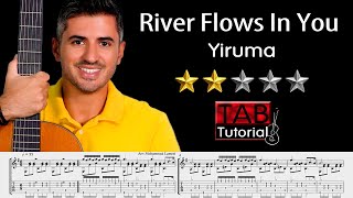River Flows In You by Yiruma | Classical Guitar Tutorial + Sheet & Tab