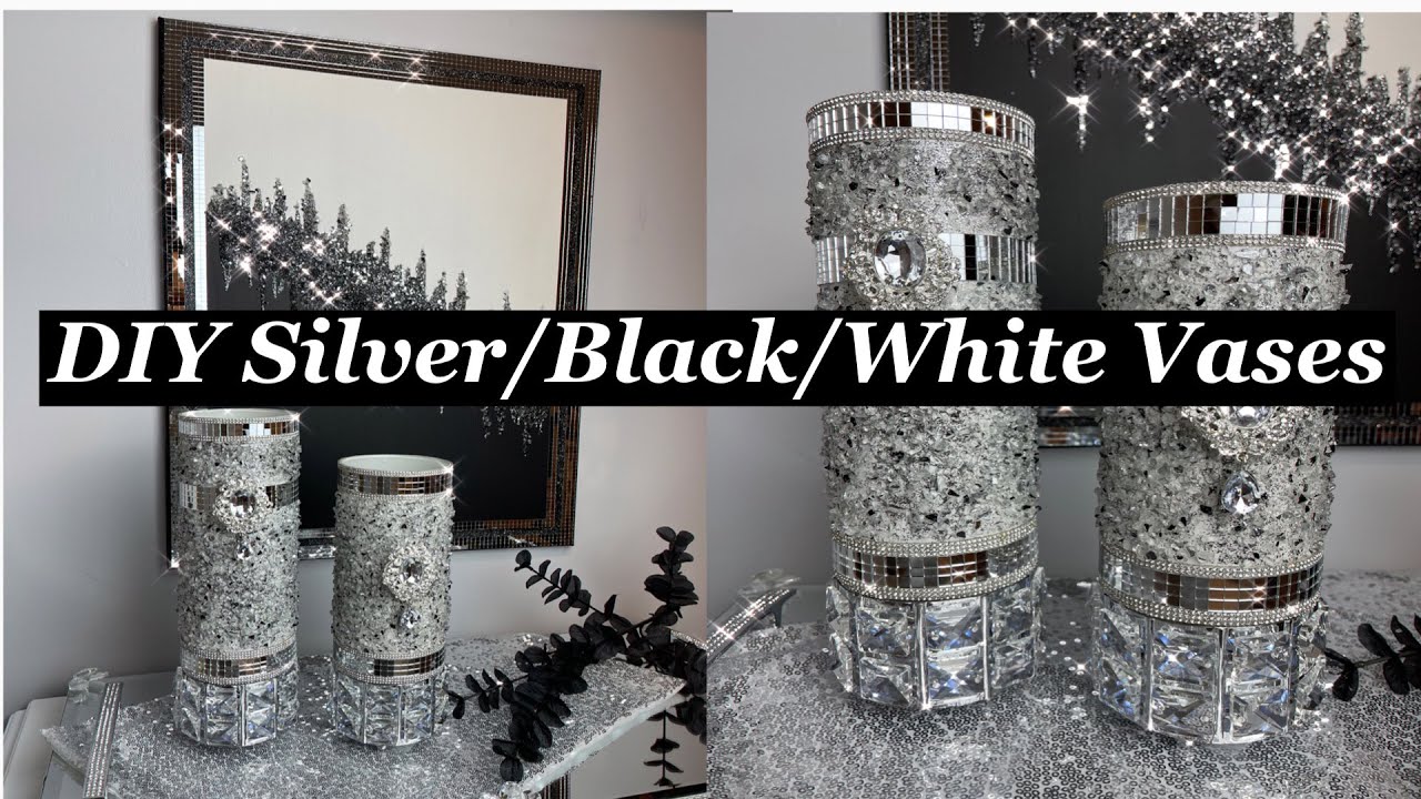 DIY Silver/Black/White Vases YouTube