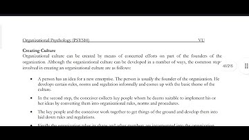 PSY510 Lecture 8 Organisational Psychology Short Lecture VU Lectures