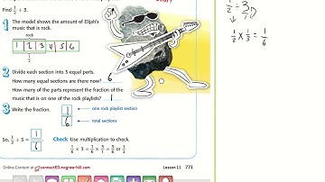 5th Grade Math Chapter 10 Lesson 11:  Divide Unit Fractions by Whole Numbers